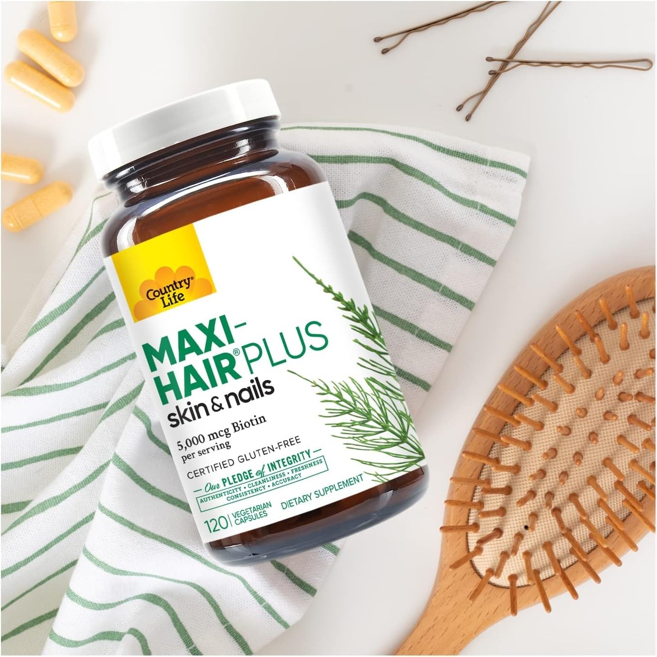 Maxi-Hair Plus Biotin, Supports Healthy Hair, Skin and Nails, Daily Supplemen…