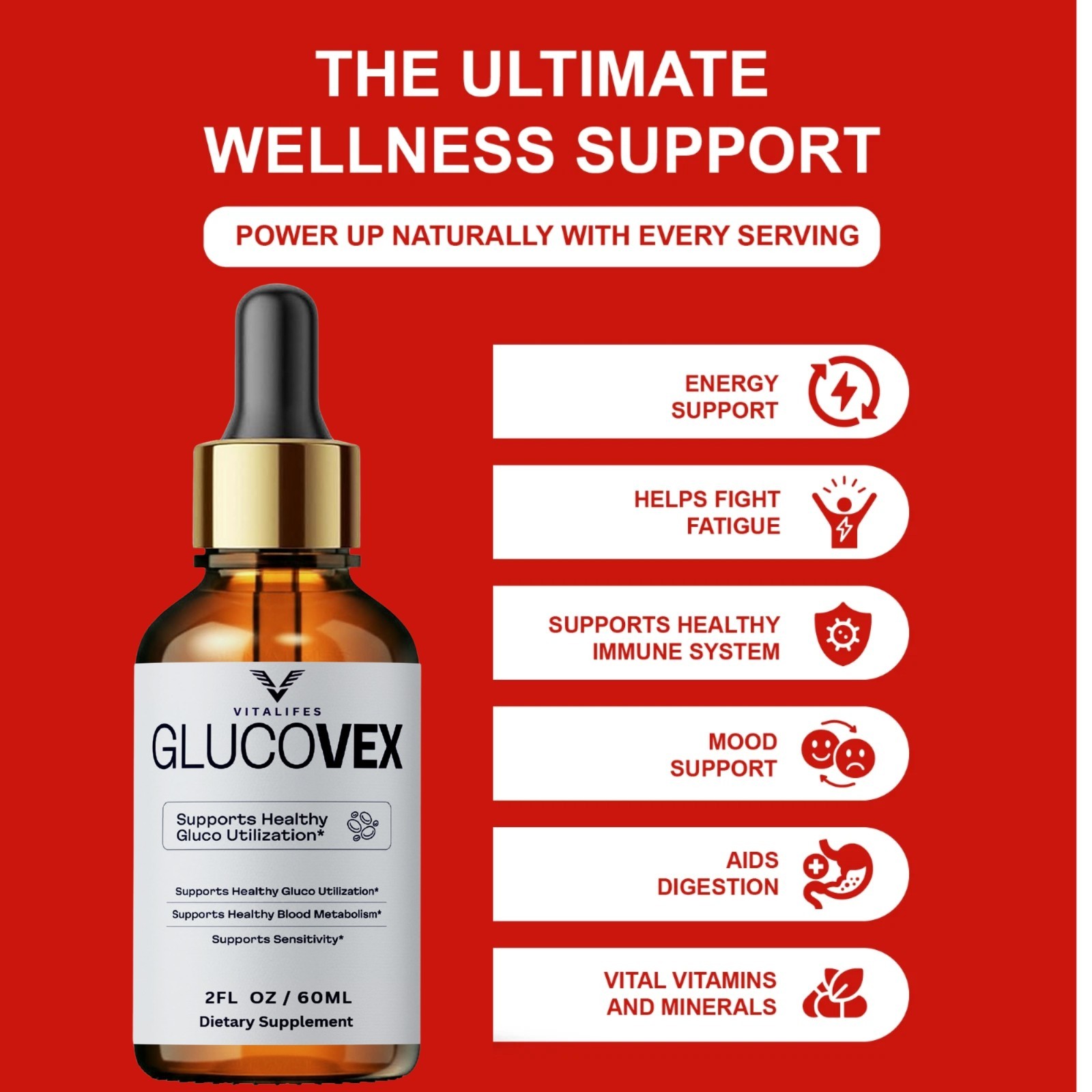 (4 Pack) Glucovex Advanced Blood Support Max Supplement Gluco Vex 60ml Drops
