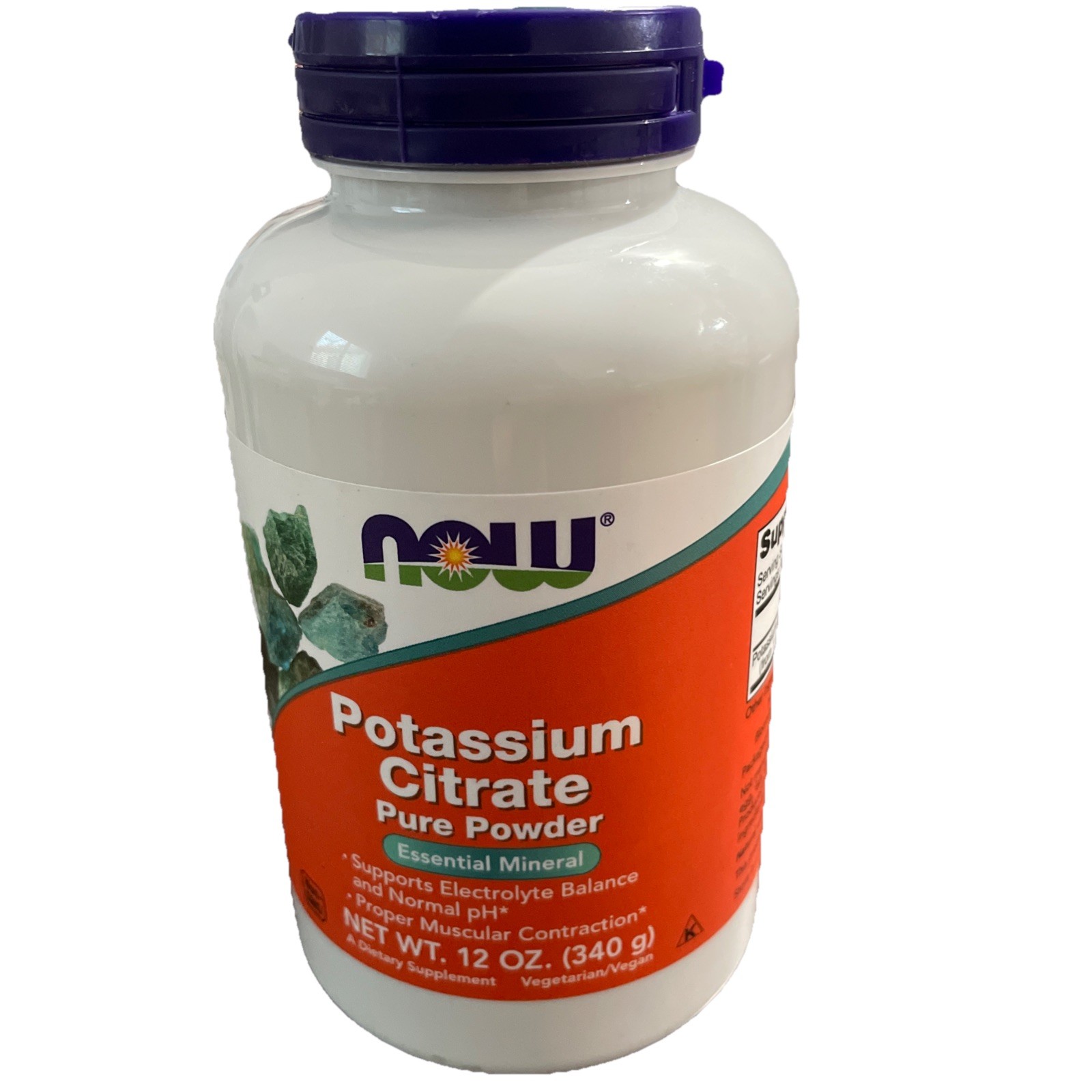 Now Foods Potassium Citrate Pure Powder 340g/12oz, 243 Servings