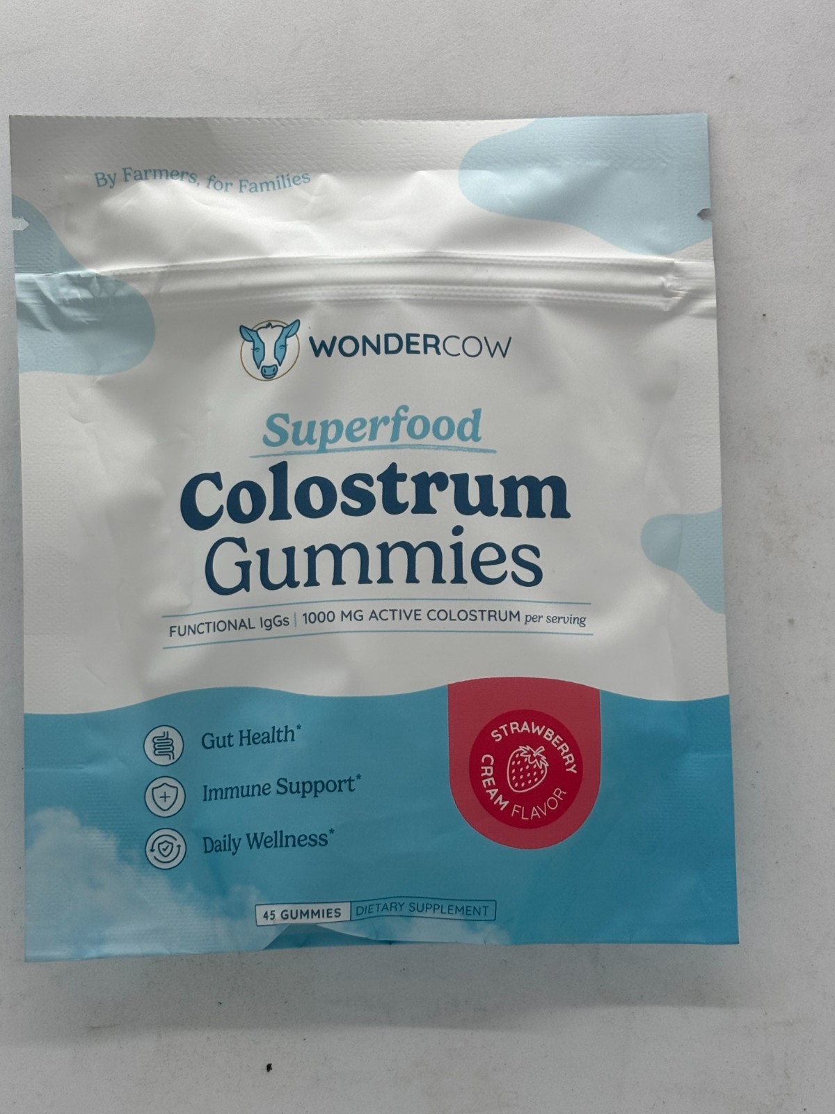WonderCow 1000mg Colostrum Gummies 45ct, Best By 3/2027, FREE SHIPPING!