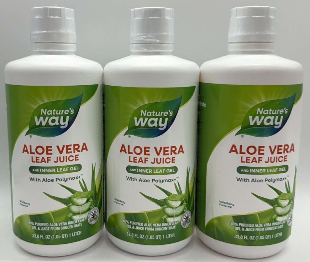 3PK Nature’s Way Aloe Vera Juice ~ 33.8 FL OZ EACH ~ EXP 11/27 ~ FAST SHIP