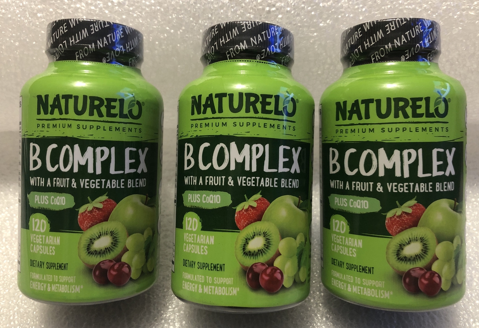 (Lot Of 3) Naturelo B Complex 120 Vegetarian Capsules