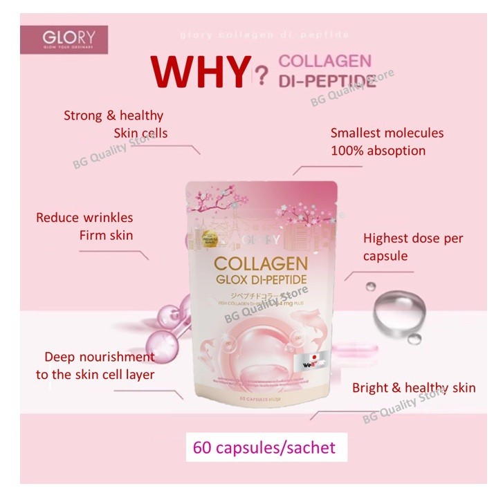 2X Glory Pure Collagen Di Peptide Tomato VitC or Probiotic Veggy Plus Glow Skin