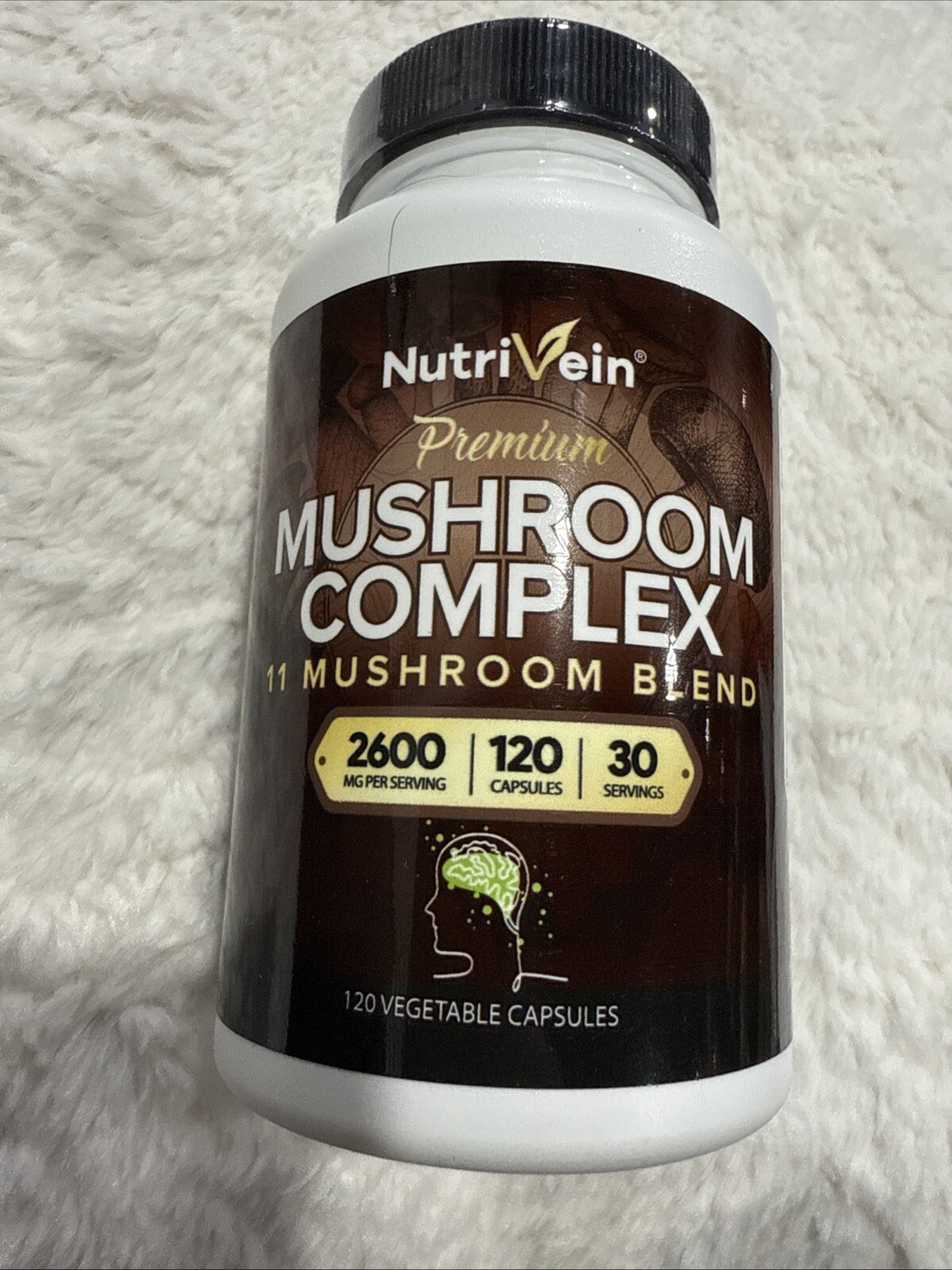 Nutrivein Mushroom Complex Supplement 2600Mg (120Capsules) 11 Organic Mushrooms