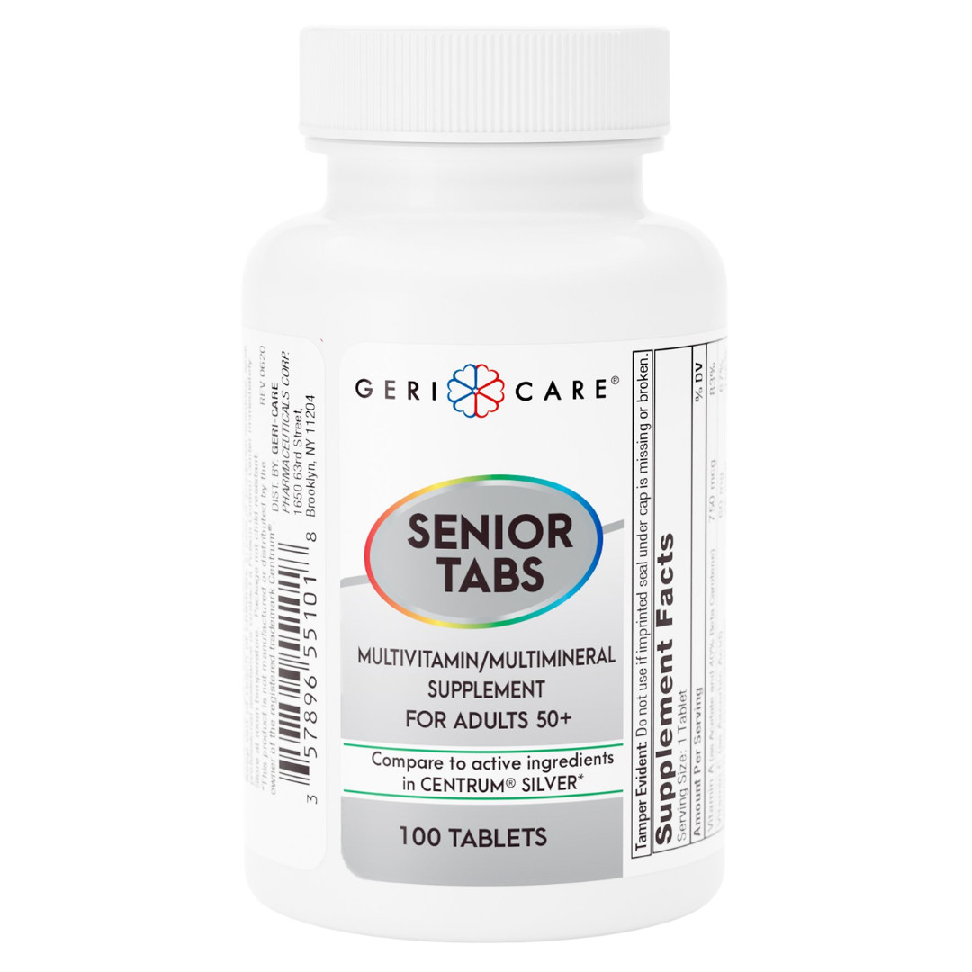 Geri-Care Senior Tabs Multivitamin – 100 Tablets | Centrum (3 Pack) 5-2027