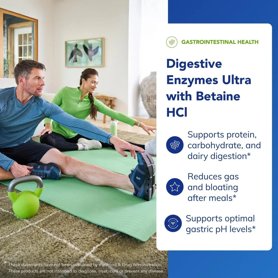 NEW Pure Encapsulations Digestive Enzymes Ultra with Betaine 90Count (Pack of 1)