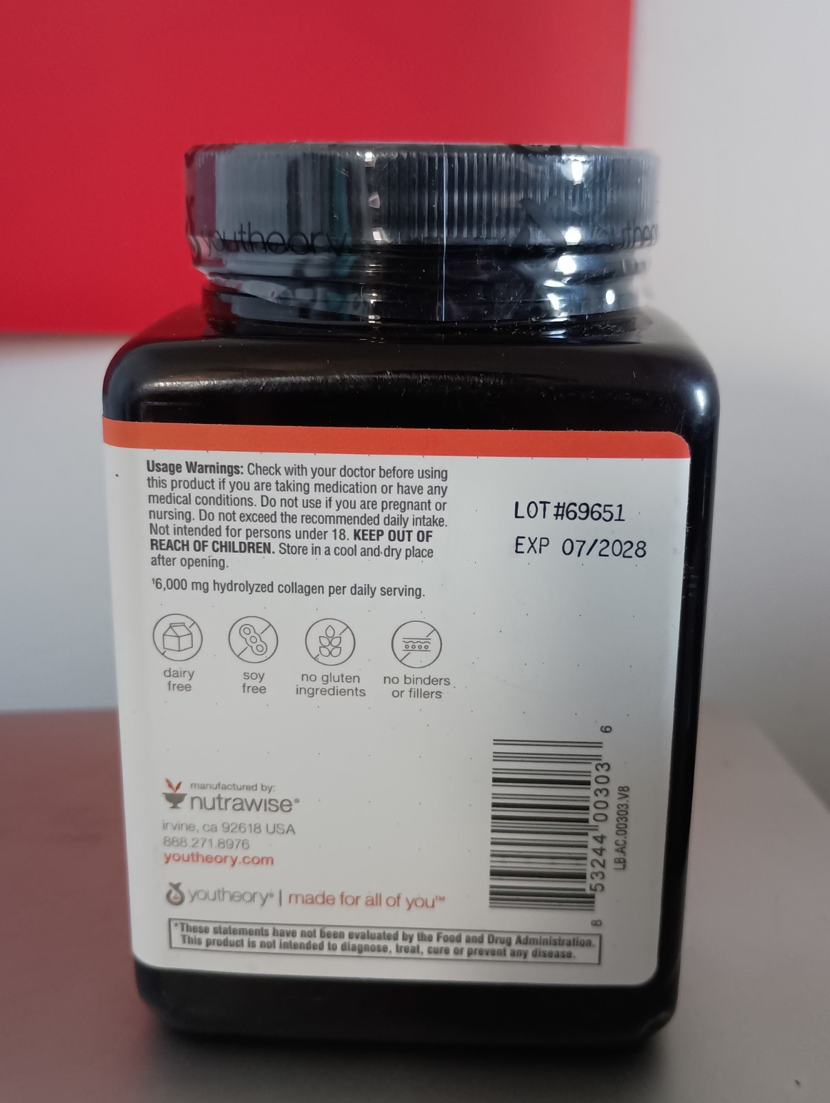 Youtheory Adv Collagen – 6,000 mg Collagen with Vitamin C -290 Tablets