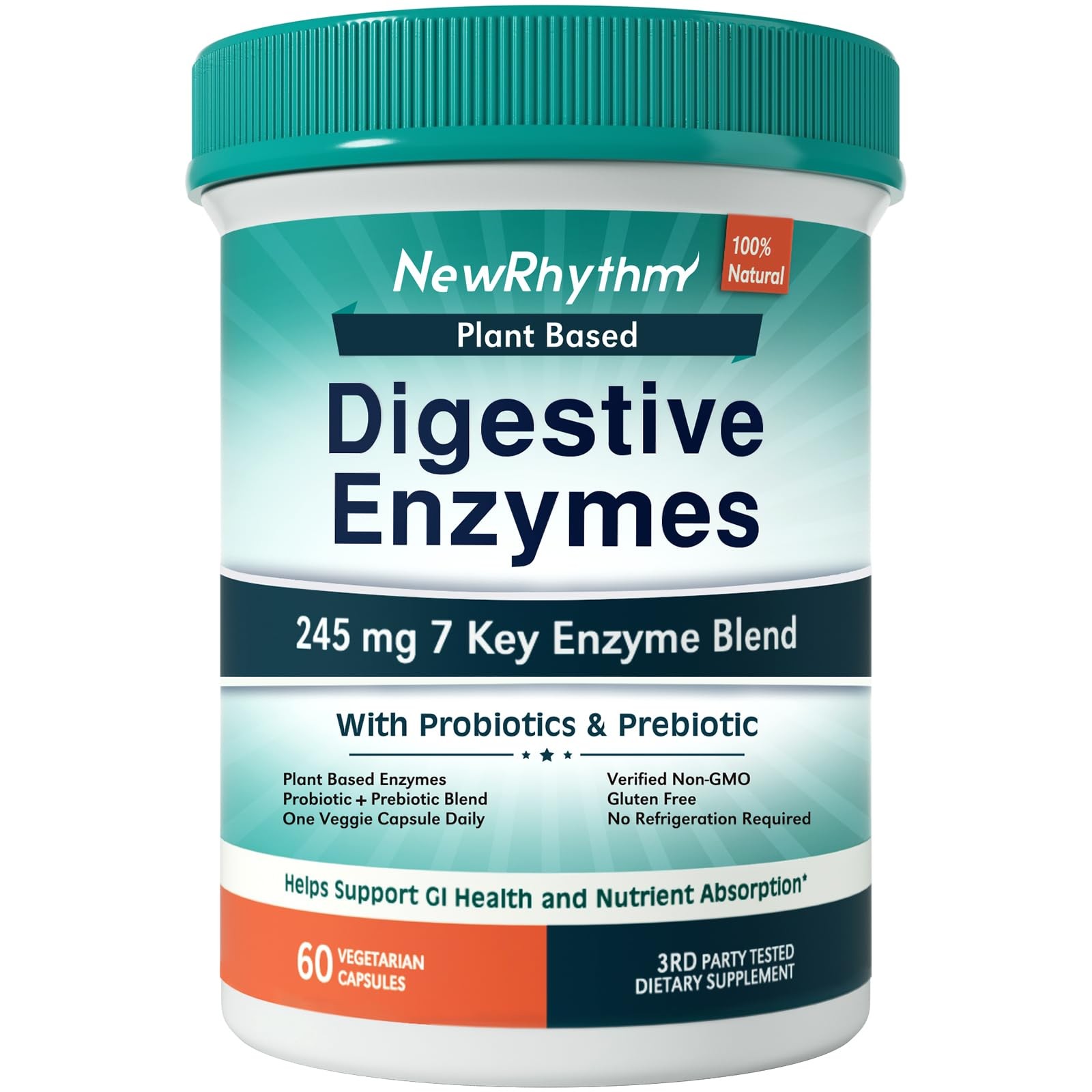 Digestive Enzymes with Probiotics & Prebiotics, 60 Vegan Capsules