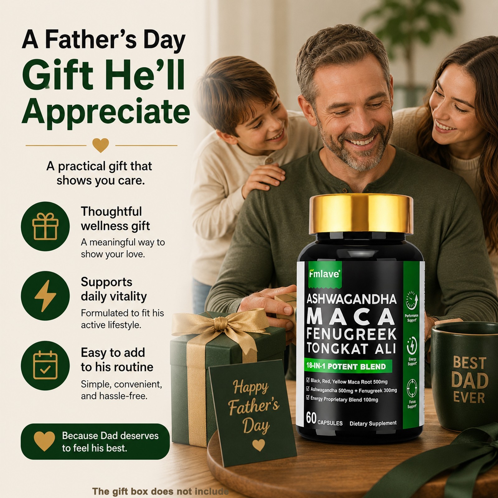 3 pack Maca Panax Ginseng TongkatAli Extract Strong Natural Testosterone Booster