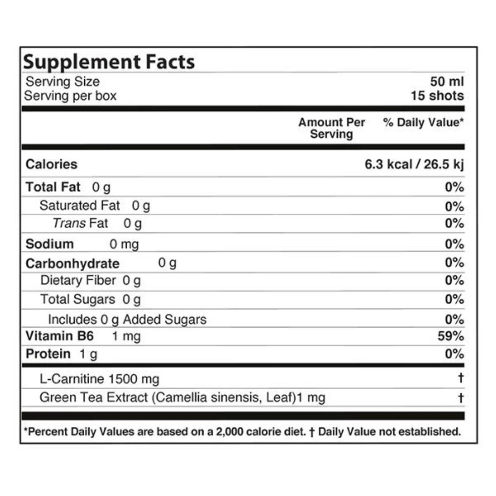 Farmasi Nutriplus L-Carnitine Shot With Green Tea 15 bottles 1.69 oz.