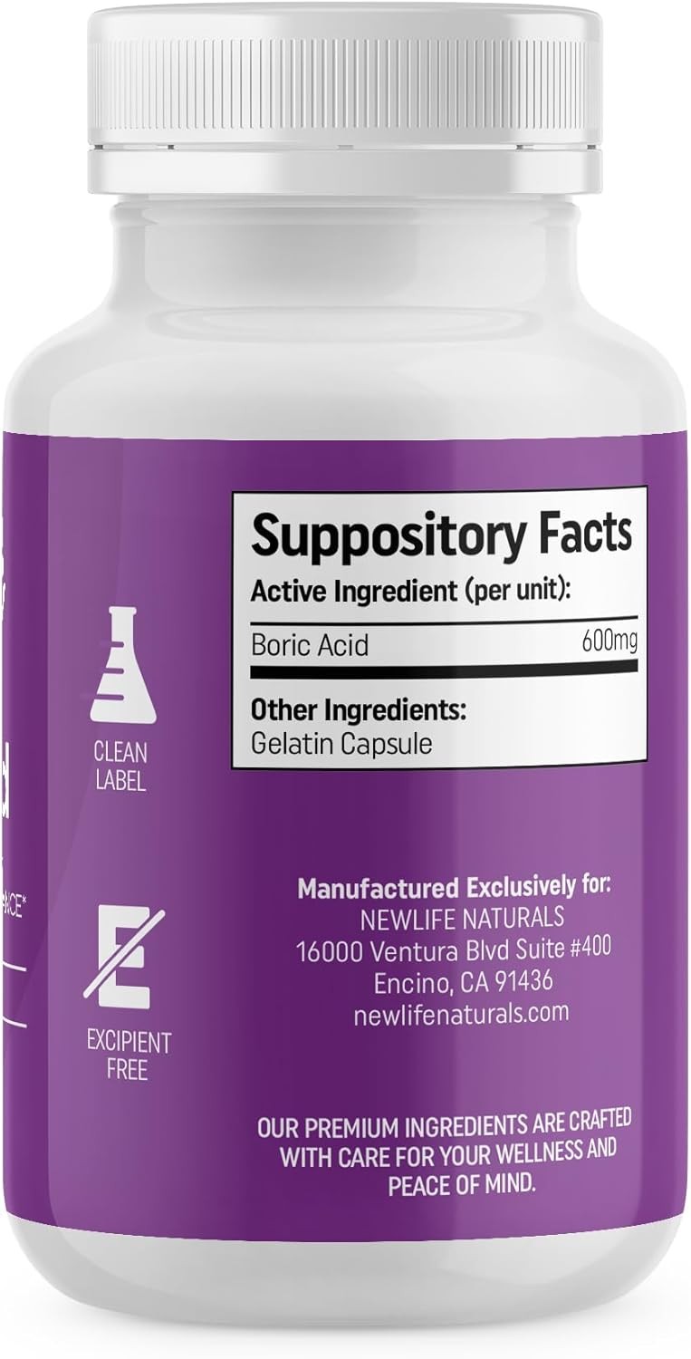 – Boric Acid Suppositories for Women Ph Balance Pills – 600Mg – Feminine Care –