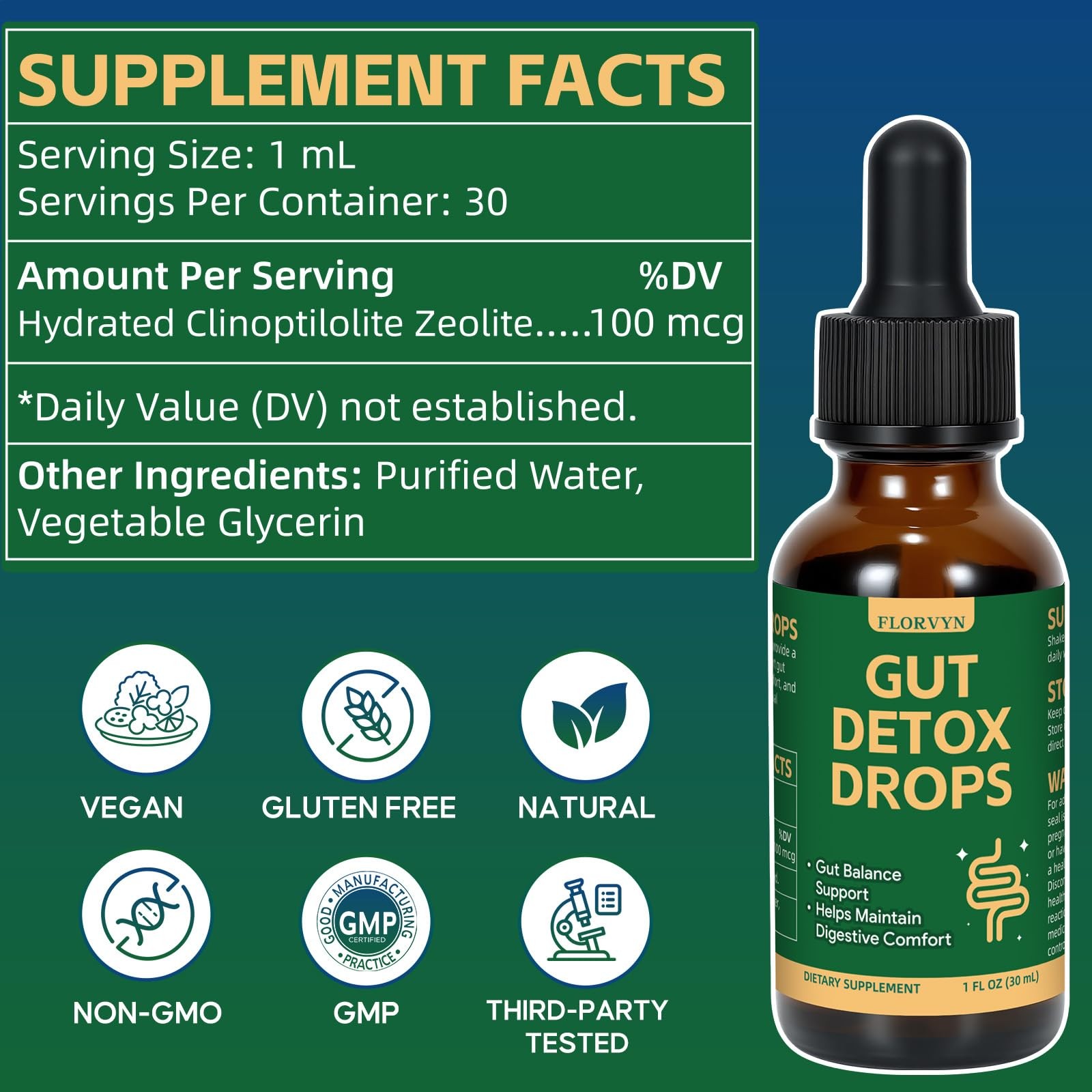 Florvyn Zeolite Detox Pack with Gut Drops & Cellular Spray – DualFormula Mine…