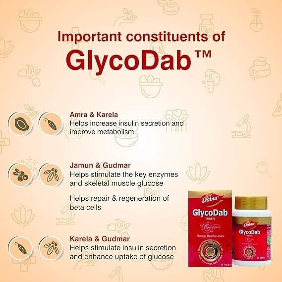 Dabur GlycoDab – 60 Tablets 2 tablets twice daily or asected by physician