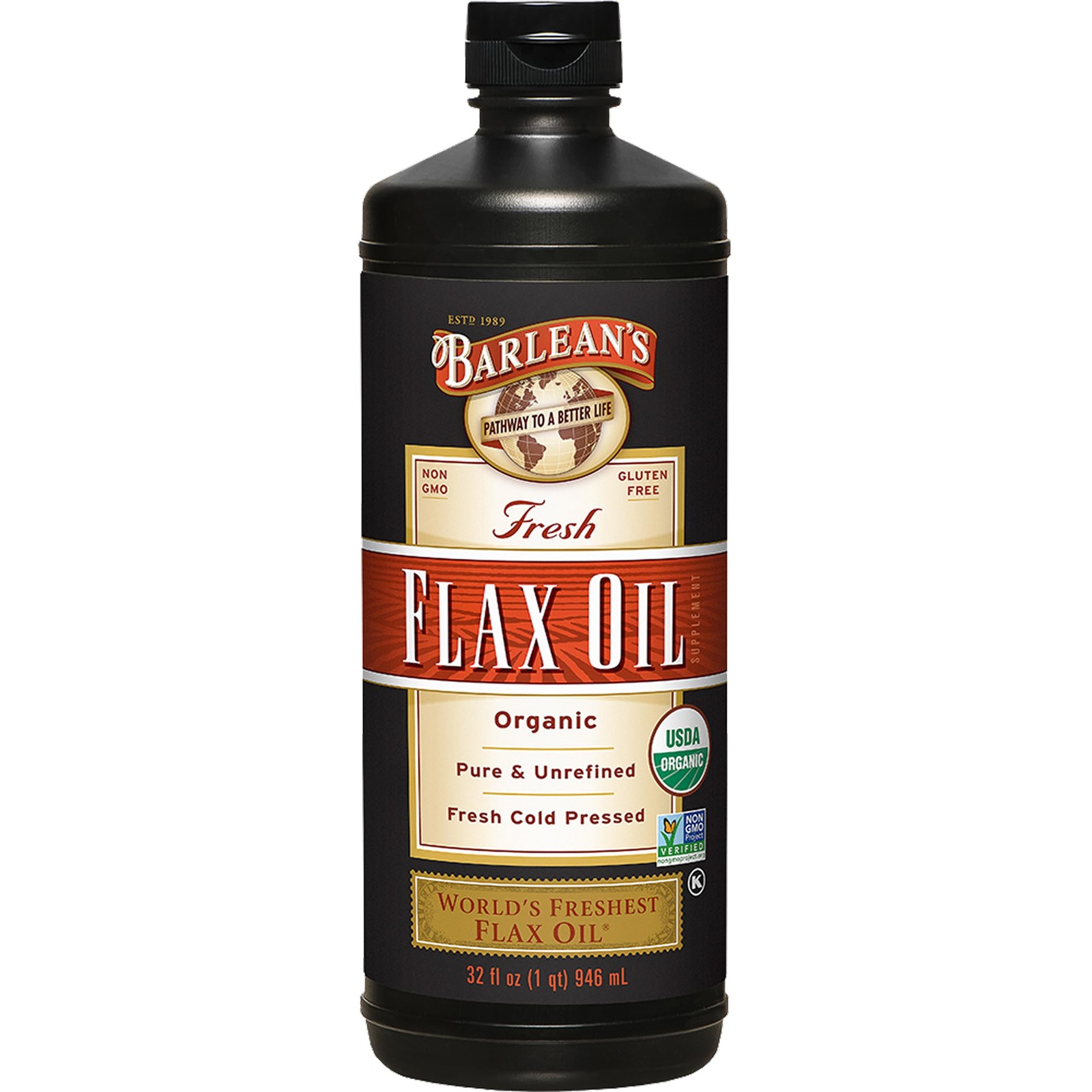 Barlean’s Organic Flaxseed Oil Liquid from Fresh Cold Pressed Flax Seeds, 7,6…