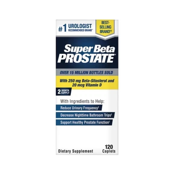 Men’s Health SUPER BETA PROSTATE Support Supplement for 250 mg – Caplets 120 ct