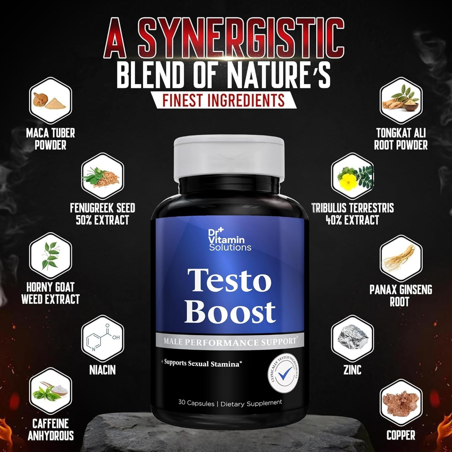 Testo Boost Male Testosterone Booster Stamina & Endurance: Horny Goat Weed Etc++