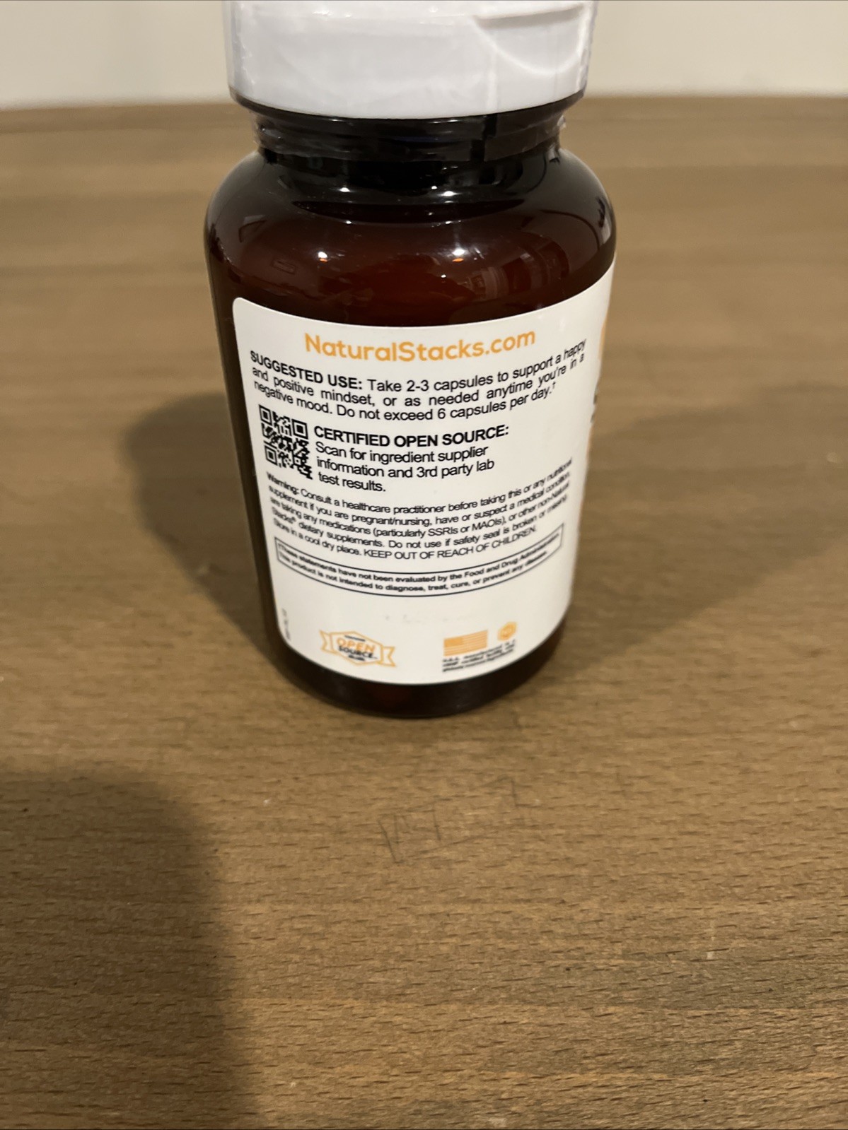 Natural Stacks Serotonin Brain Food, 75 Capsules, EXP 8/2026, NEW SEALED!