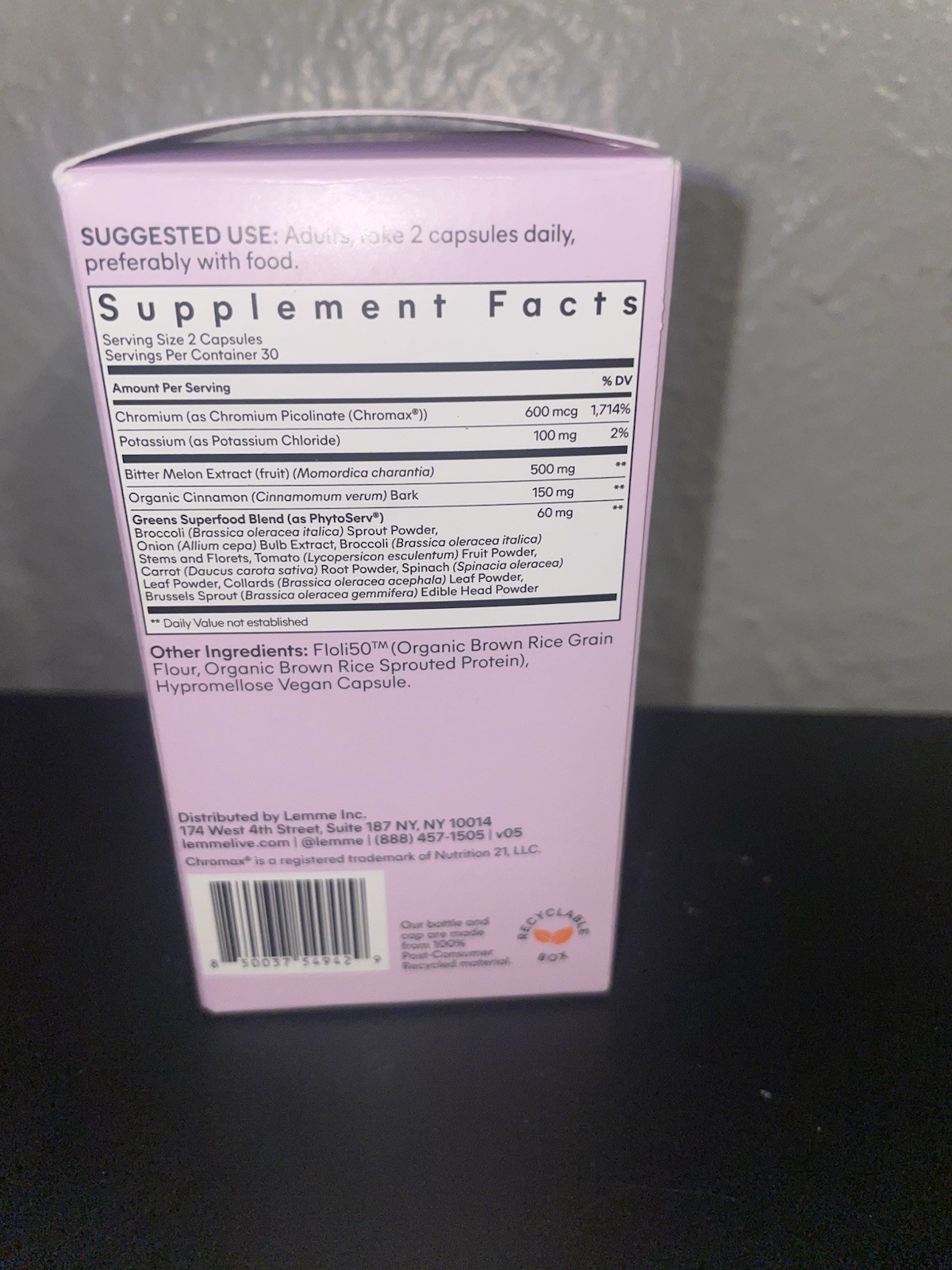 Lemme CURB Glucose And Cravings Support 60 Vegan Caps. Exp 09/27