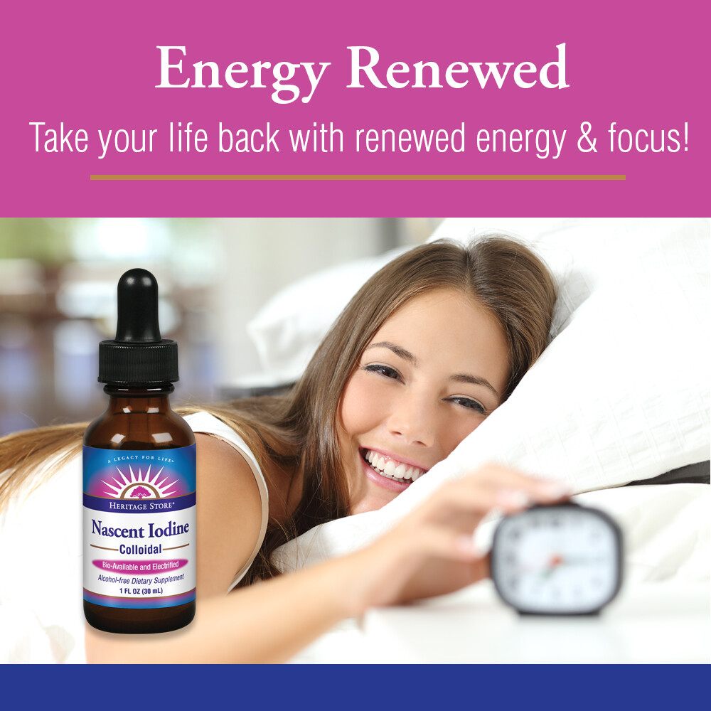 Heritage Store Colloidal Nascent Iodine Drops | 1 FL oz (480 Servings)