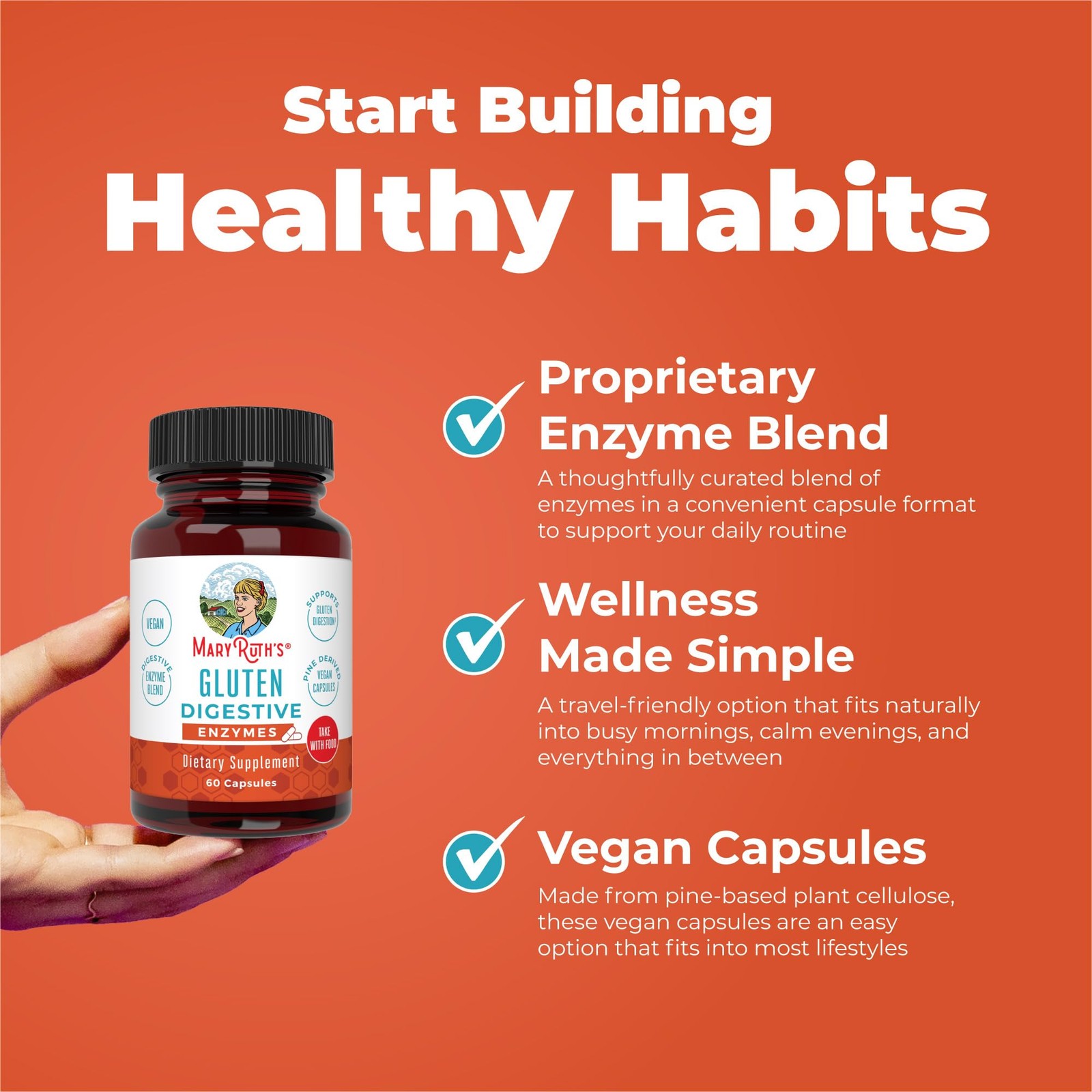 MaryRuth’s Gluten Digestive Enzymes | Up to 2 Month Supply | Proprietary Enzy…