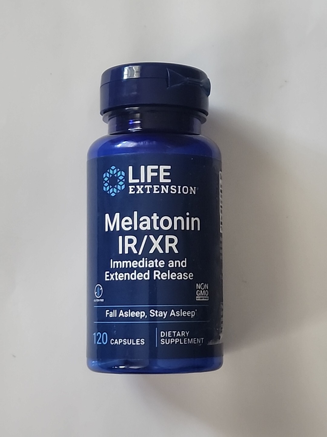 Life Extension Melatonin IR/XR 120 Capsules Exp 10-2025