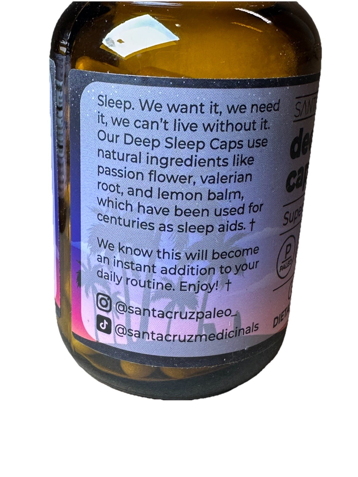 2 Bottles Santa Cruz Paleo Deep Sleep Caps – Sealed New – Exp 10/2026 60 Caps Ea