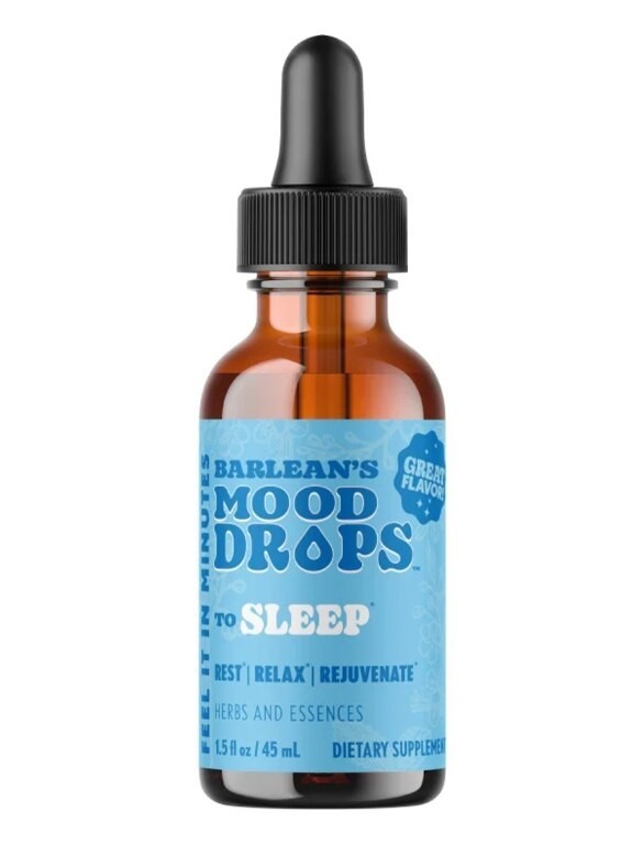 NEW SEALED Barlean’s Mood Drops To Sleep Relaxation Calm 1.5 fl oz Dropper x2/27