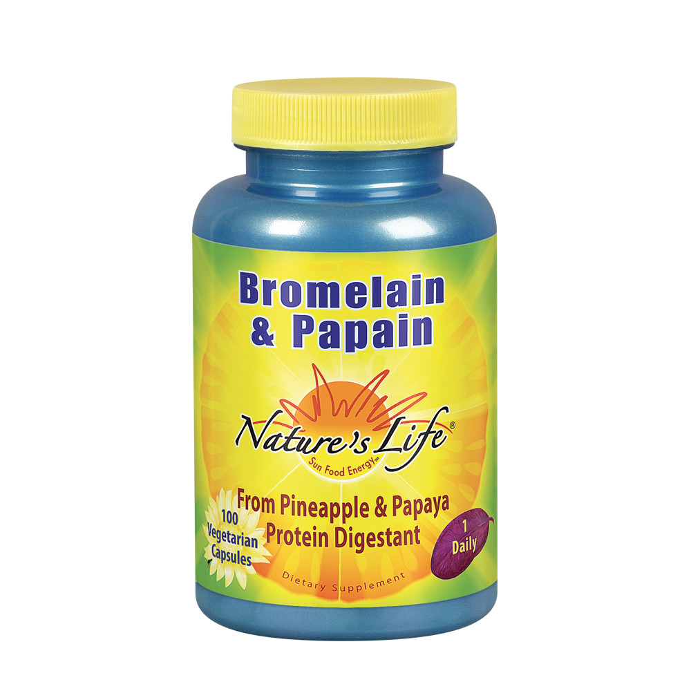 Nature’s Life Bromelain & Papain | From Pineapple & Papaya | 250mg