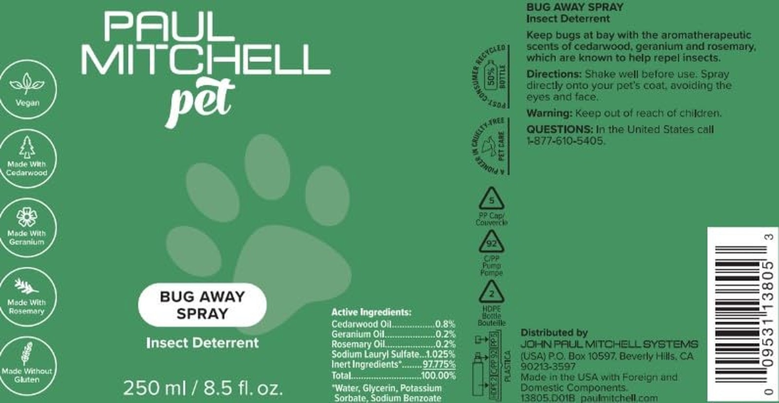 Bug Away Spray, for Dogs, 8.5 fl oz