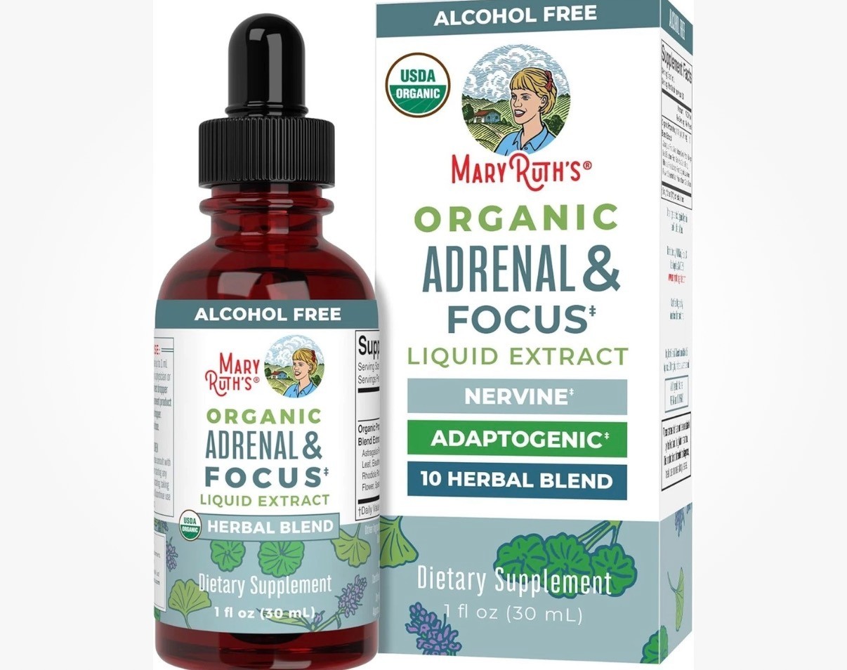 MARYRUTH’S Organics Adrenal & Focus for Adults 5 Bottles x 30ML Exp. 11/2027