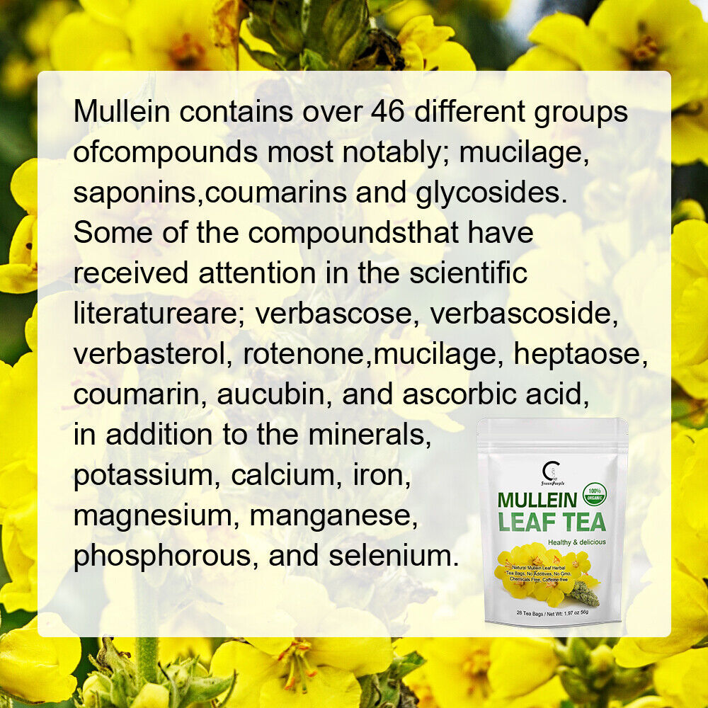 Mullein Leaf Tea Bags For Lung Cleanse Detox Herbal Enhance Immunity Support