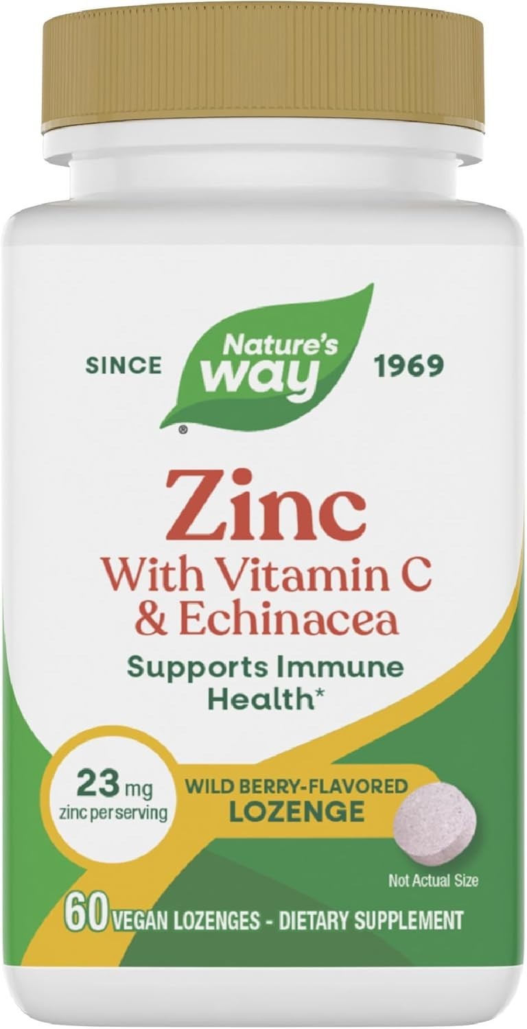 60 Wild Berry Zinc Lozenges with Vitamin C & Echinacea – Immune Health Booster*