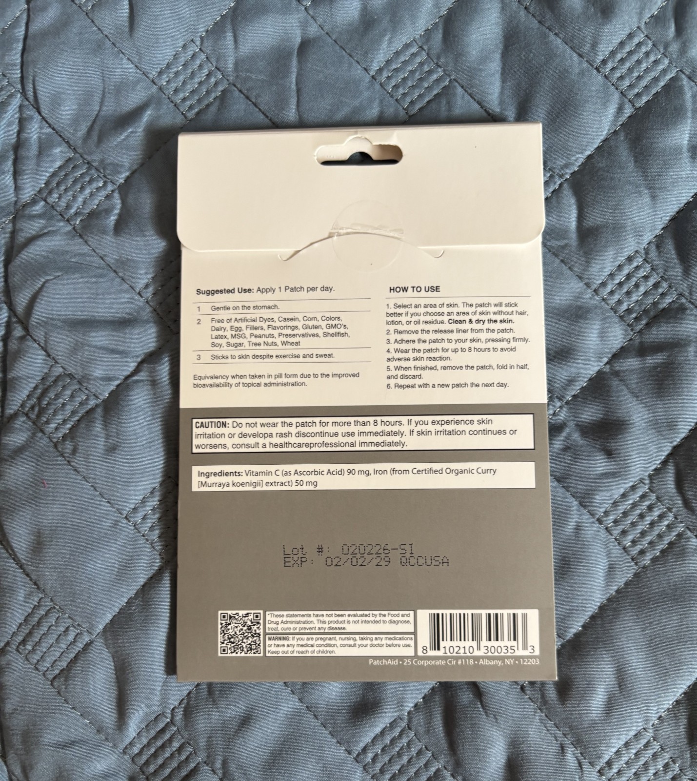 Patch Aid Simply Iron Patch – 30 Patches – Organic plant-based Iron
