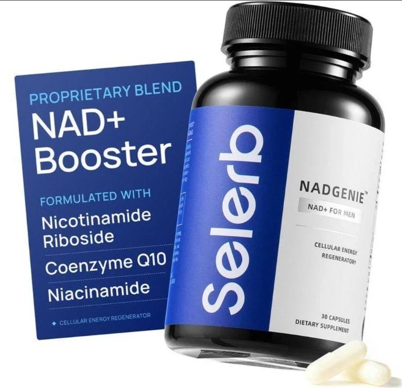 Selerb Men’s NAD+ with Liposomal-NAD+, CoQ10 & Maca for Energy & Vitality, 60ct-