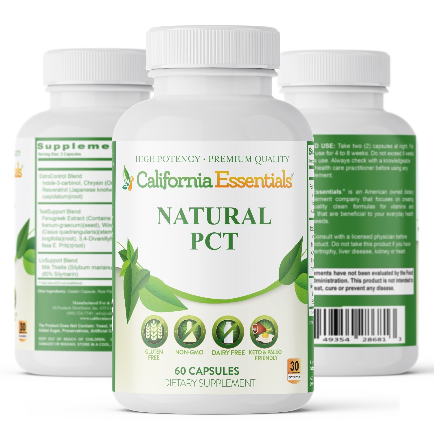 Natural PCT, Rice Flour, Maintain Muscle Restore Natural Balance – 180 Capsules