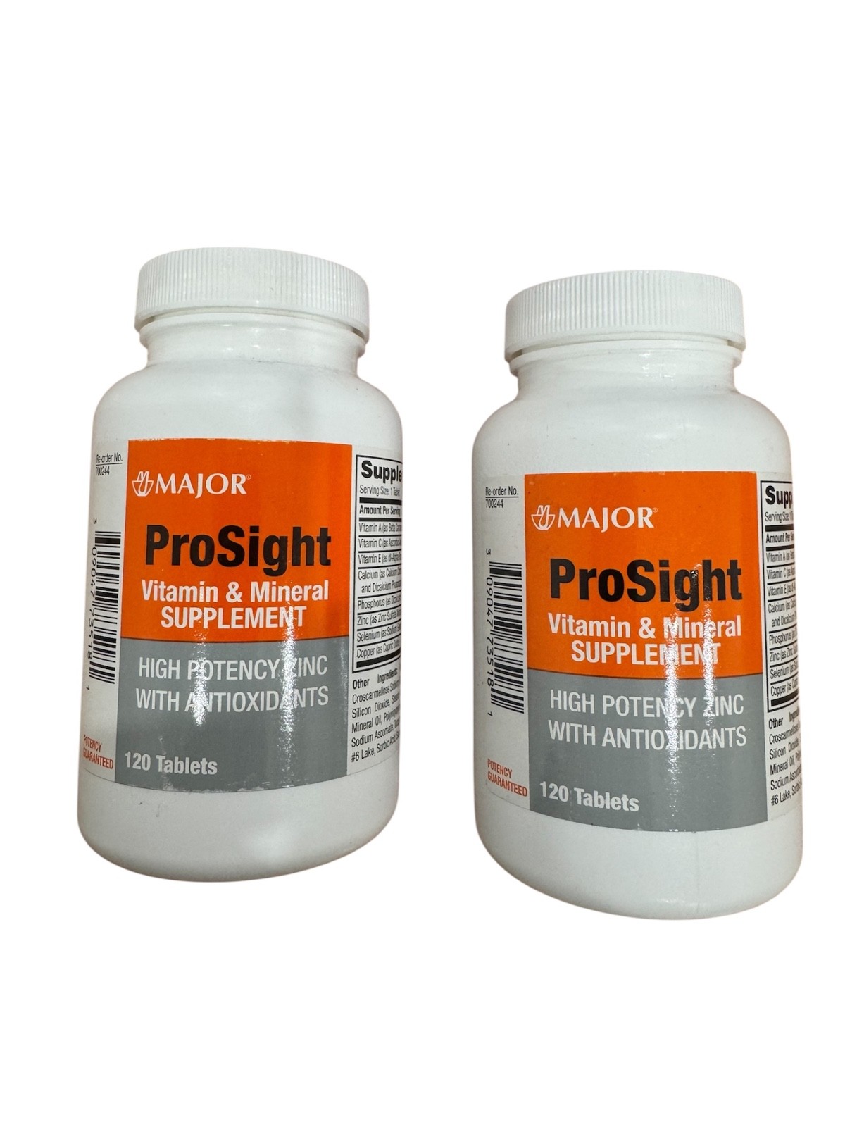 Major Prosight Vitamin & Mineral Supplement – 60 mg , 2 Pack – 240 Tab Exp 12/26