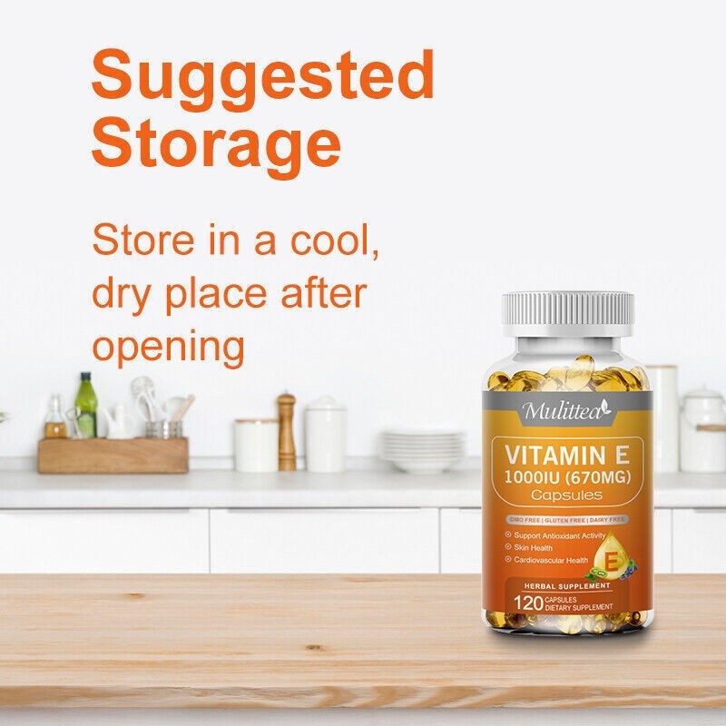 670mg Vitamin E 1000 Iu Capsules – Supports Skin, Hair, Immune and Eye Health