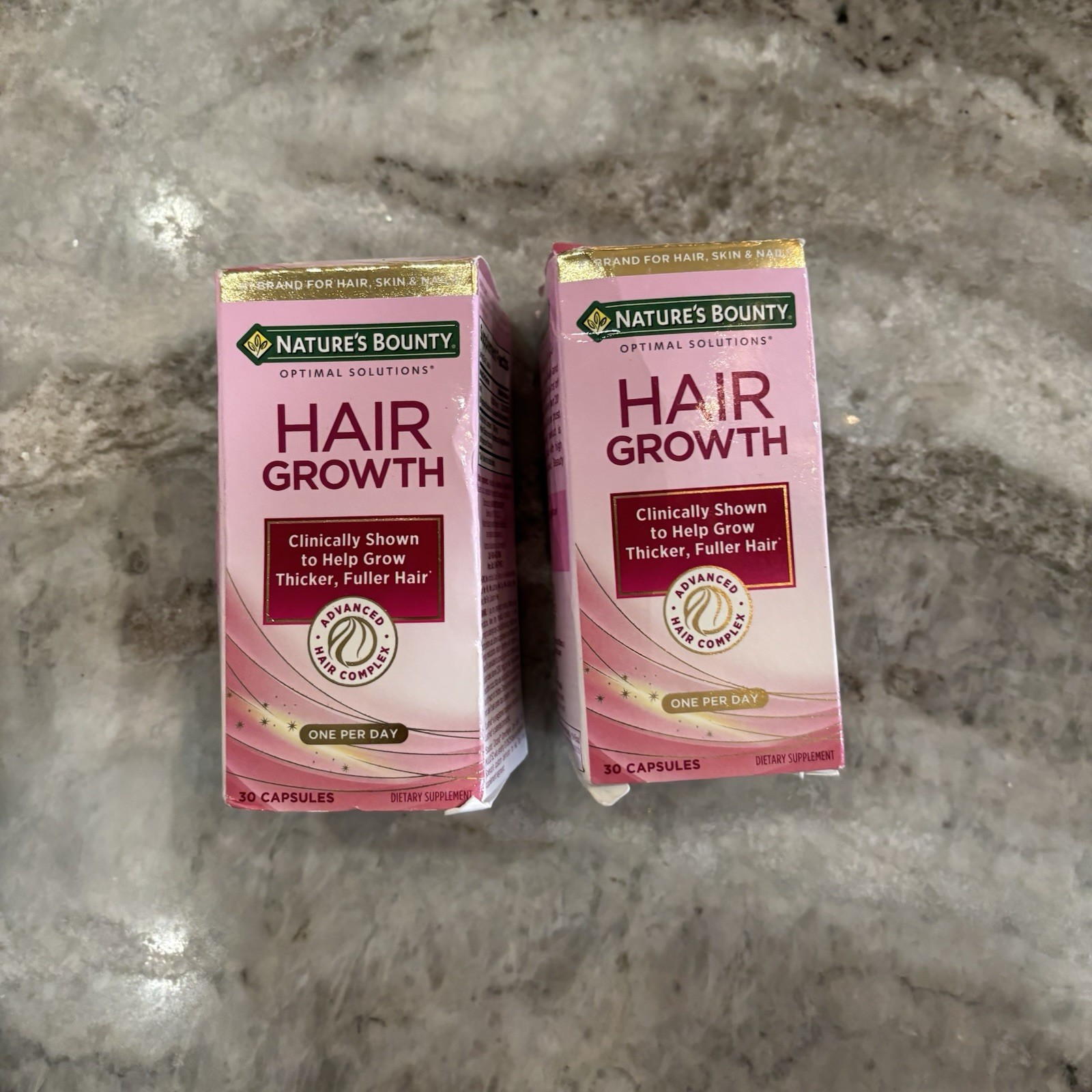 2 Pack Nature’s Bounty Hair Growth Supplement 60 Capsules, Exp. 03/2027