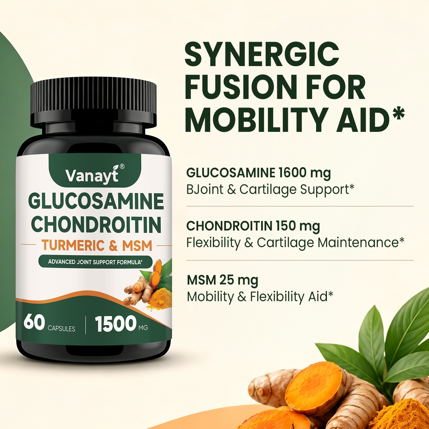 Glucosamine Chondroitin Gummies/Capsules MSM Triple Strength Joint Support 60Ct