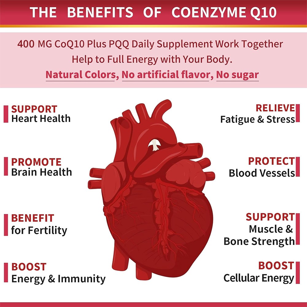 Co Q-10 Supports Healthy Brain Function Powerful Antioxidantt 30-120 Capsules