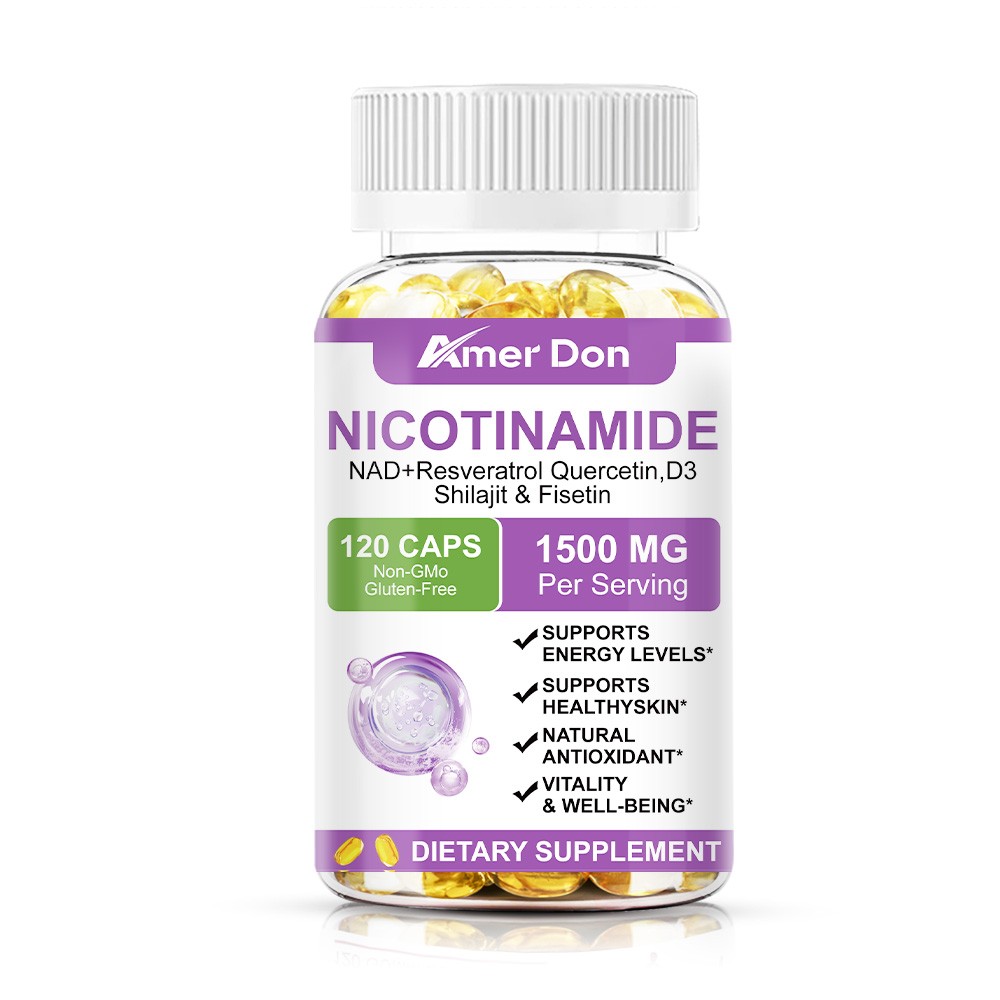 Nicotinamide Resveratrol Capsules 1500MG, Anti-aging NAD Supplement 120 Capsules