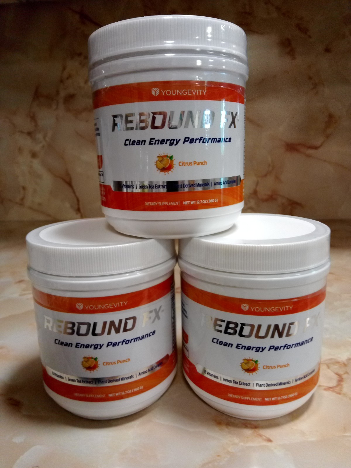 Youngevity Reboundfx Canister (360G) Clean Energy Citrus Punch (3pk) 119.90