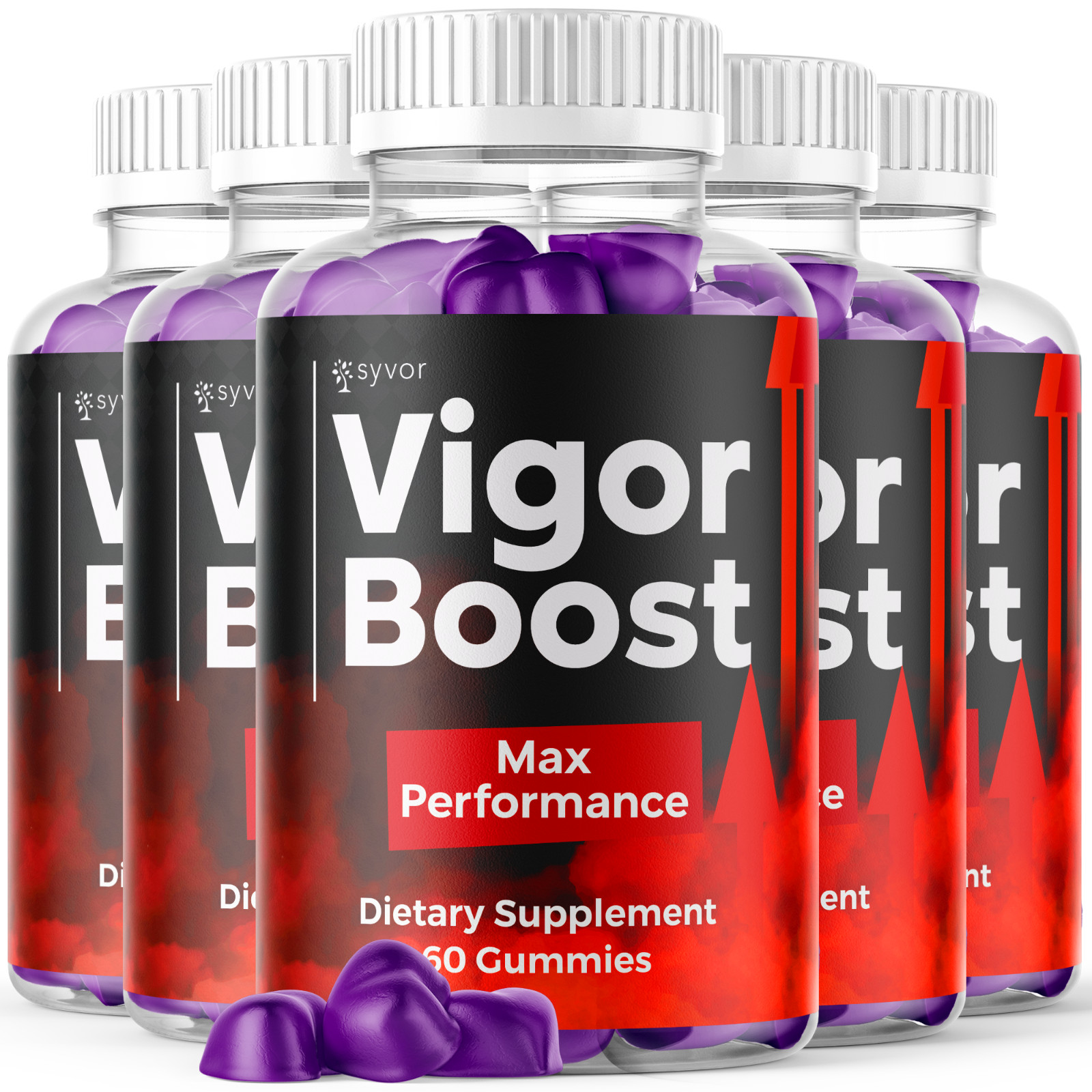 (5 Pack) Vigor Boost Gummys Advanced Male Support Formula VigorBoost 300 Gummies