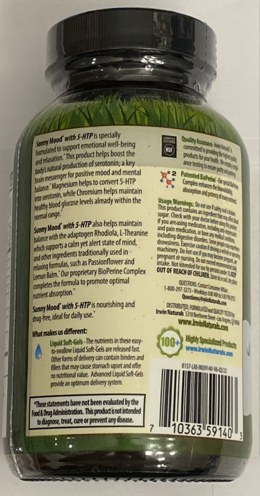 2 Pack, Sunny Mood with 5 HTP, 80 Count Per Bottle, Exp. 03/2027