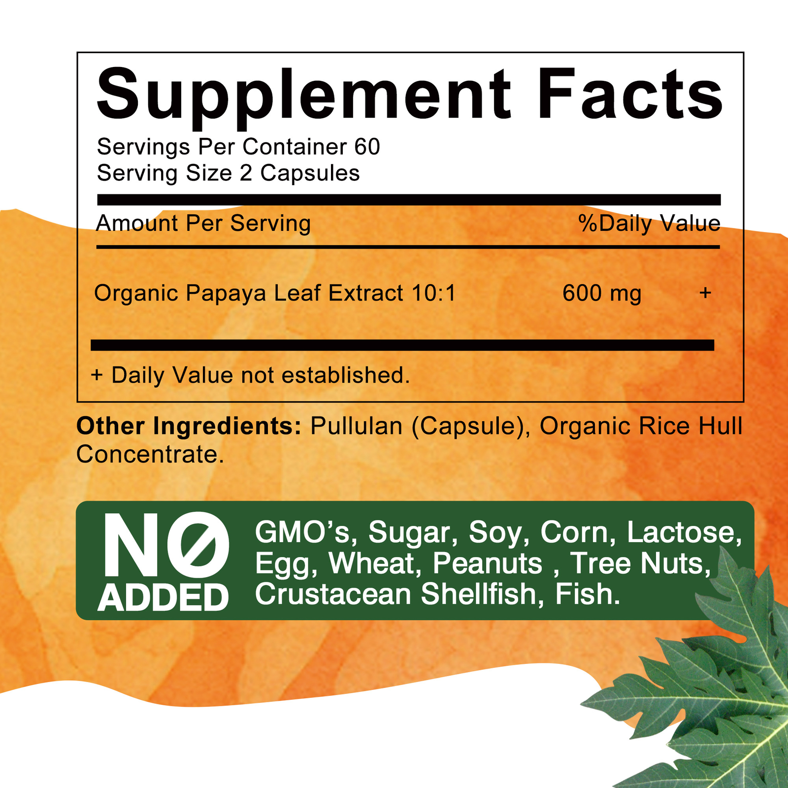Papaya Leaf Extract -Supports Platelet Count, Immunity, and Digestive Function