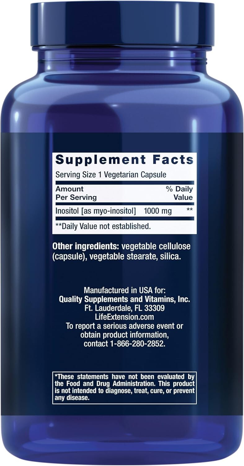 Life Extension Inositol Caps – 1000 mg, 360 Capsules