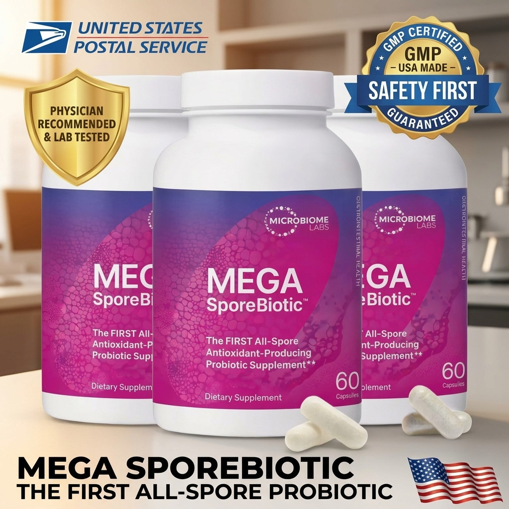 NEW！Mega Sporebiotic 60 Capsules Microbiome Labs, probiotic supplement – 3 PACK