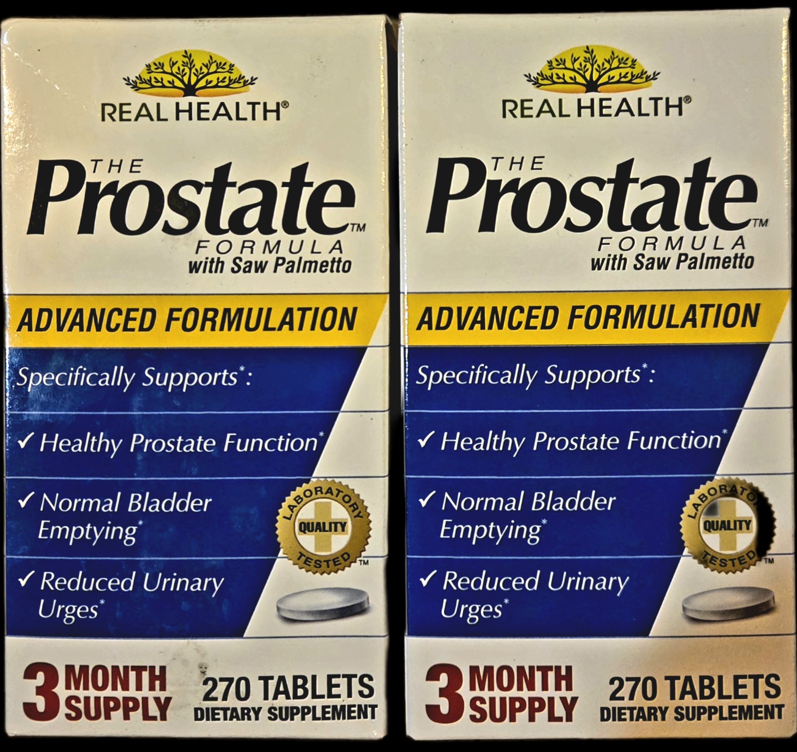 2x REAL HEALTH THE PROSTATE FORMULA W/SAW PALMETTO 270 TABLETS EXP 06/2026+
