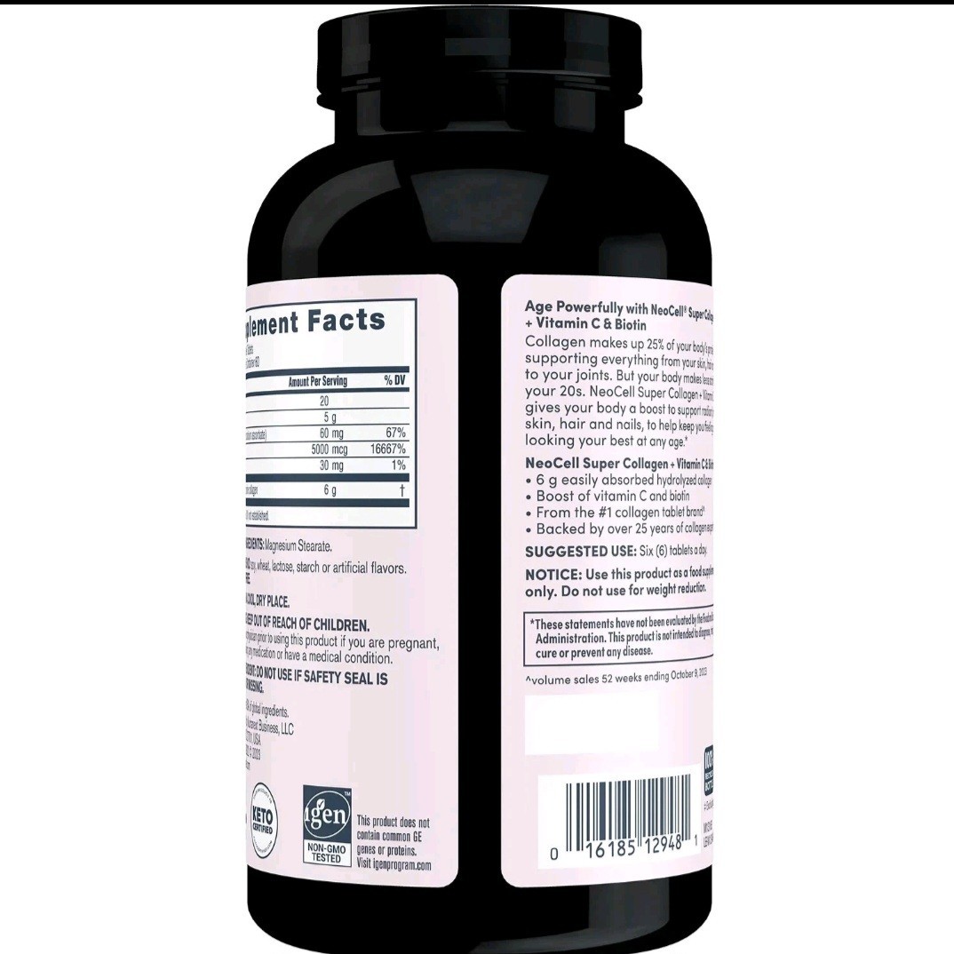 NEOCELL SUPER COLLAGEN +Vitamin C & Biotin for Healthy Skin/Nails, 360 Ct