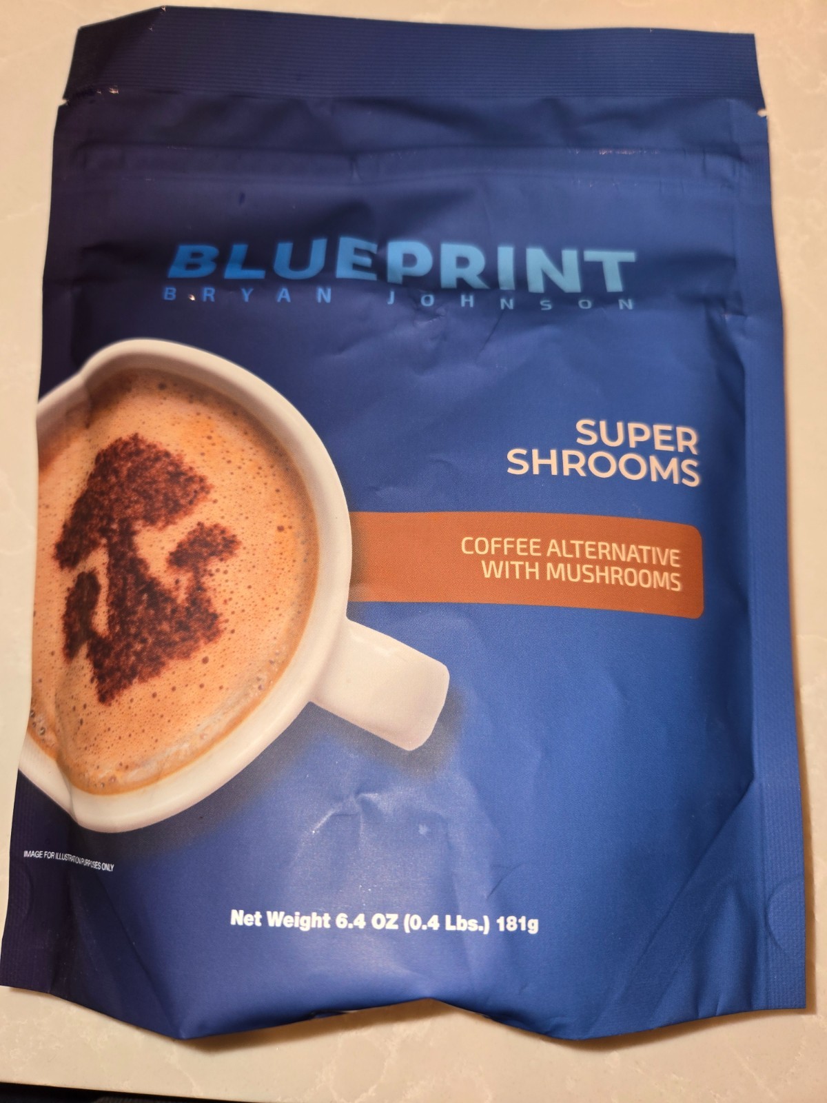 Blueprint Bryan Johnson Super Shrooms Mushroom Coffee 70mg 30 Servings BB 1/27